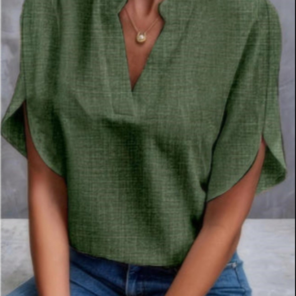 Chemise en mousseline de soie - Col V été