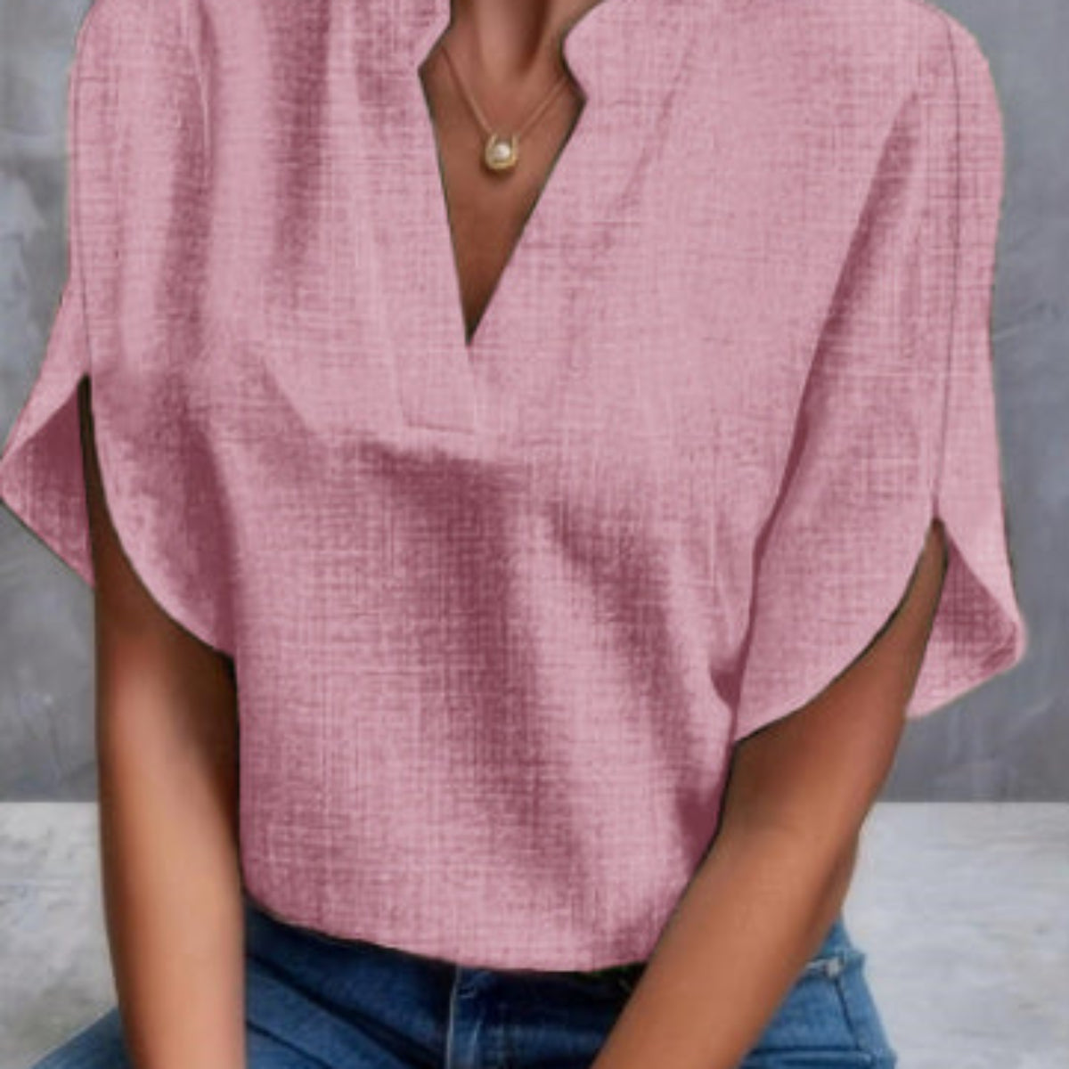 Chemise en mousseline de soie - Col V été