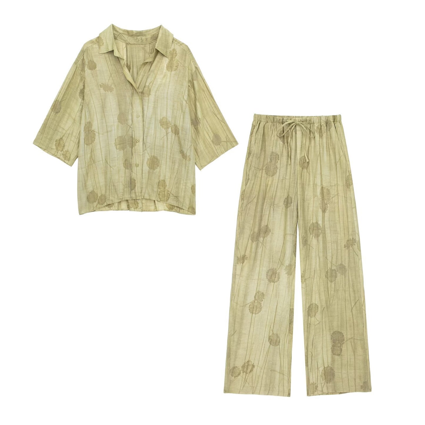Ensemble Oversize en Jacquard Vert Olive