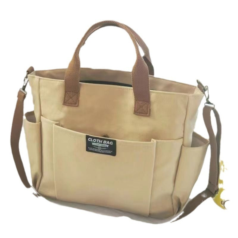 Sac fourre-tout en toile – Grand format avec poches extérieures