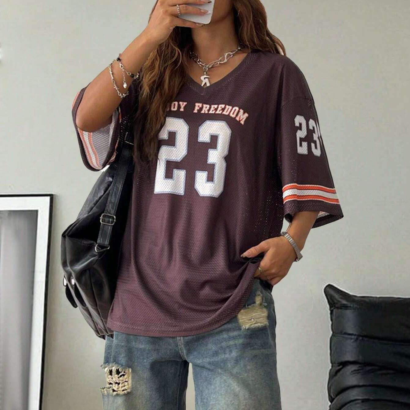Maillot Oversize Numéro 23 Style Sport Streetwear