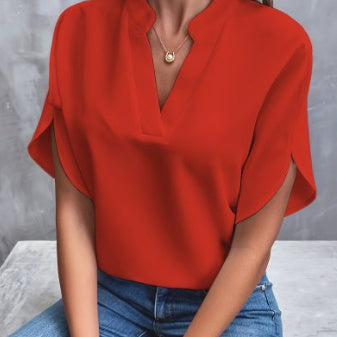 Chemise en mousseline de soie - Col V été