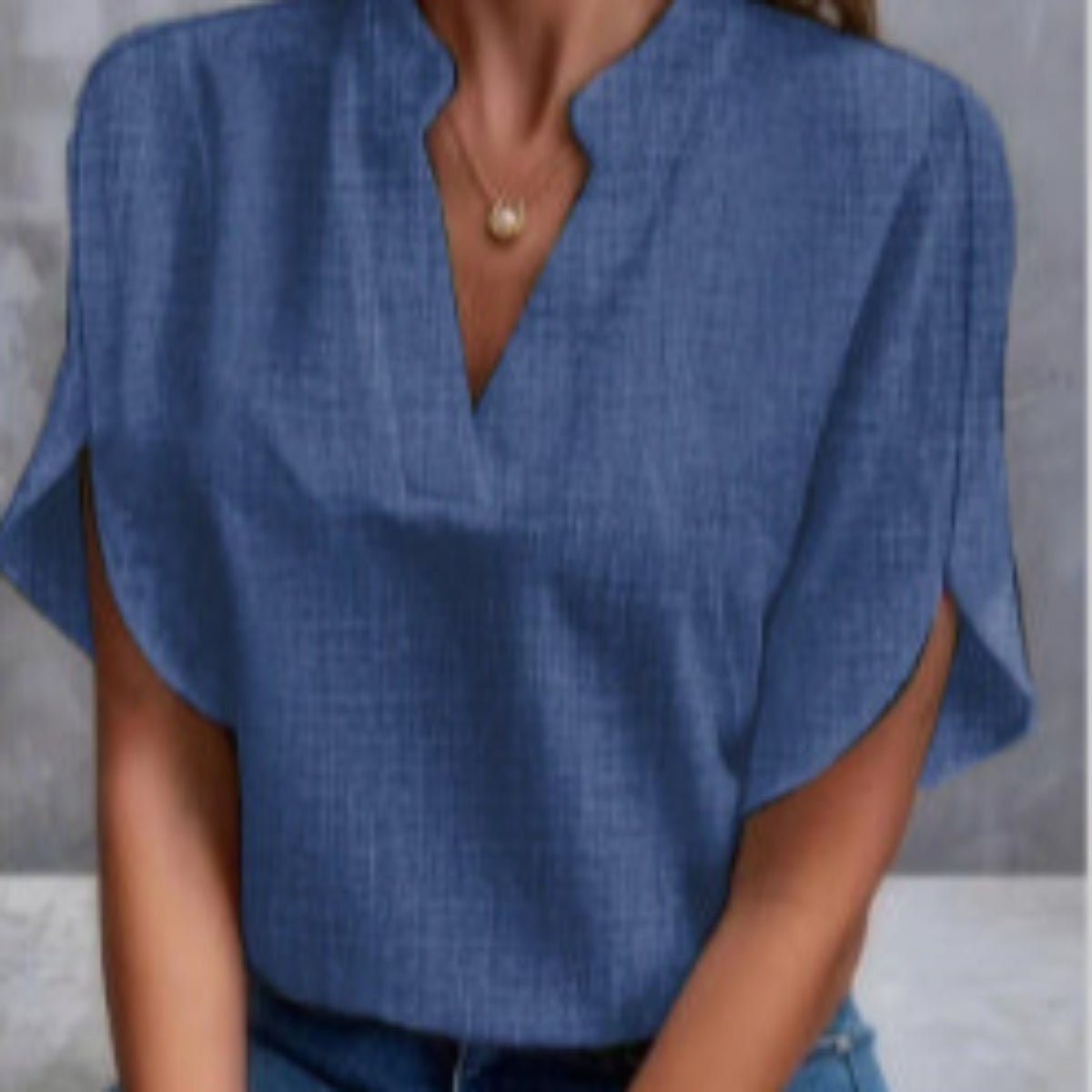 Chemise en mousseline de soie - Col V été