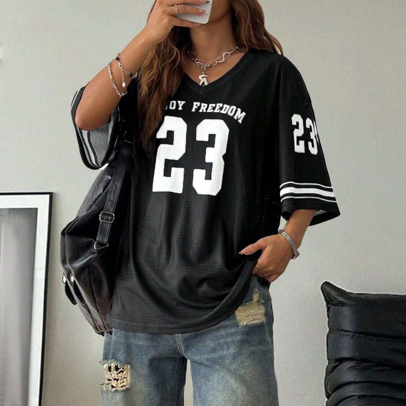 Maillot Oversize Numéro 23 Style Sport Streetwear