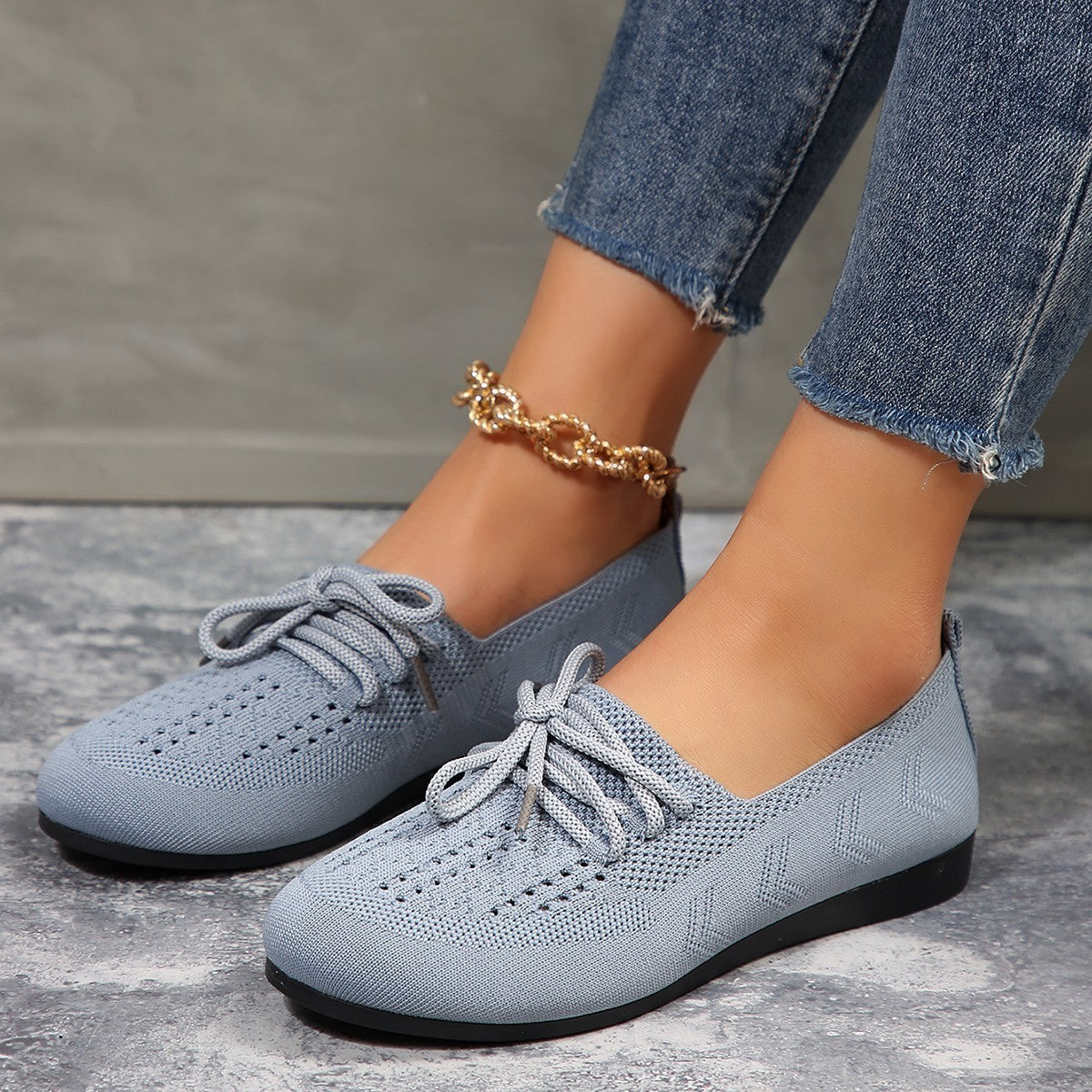 Flexima – Chaussures en maille respirante à lacets pour femme