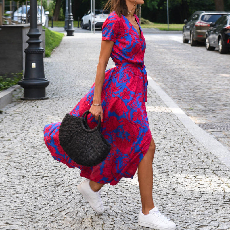Robe de Plage Imprimé Fleuri - Léger & Fluide