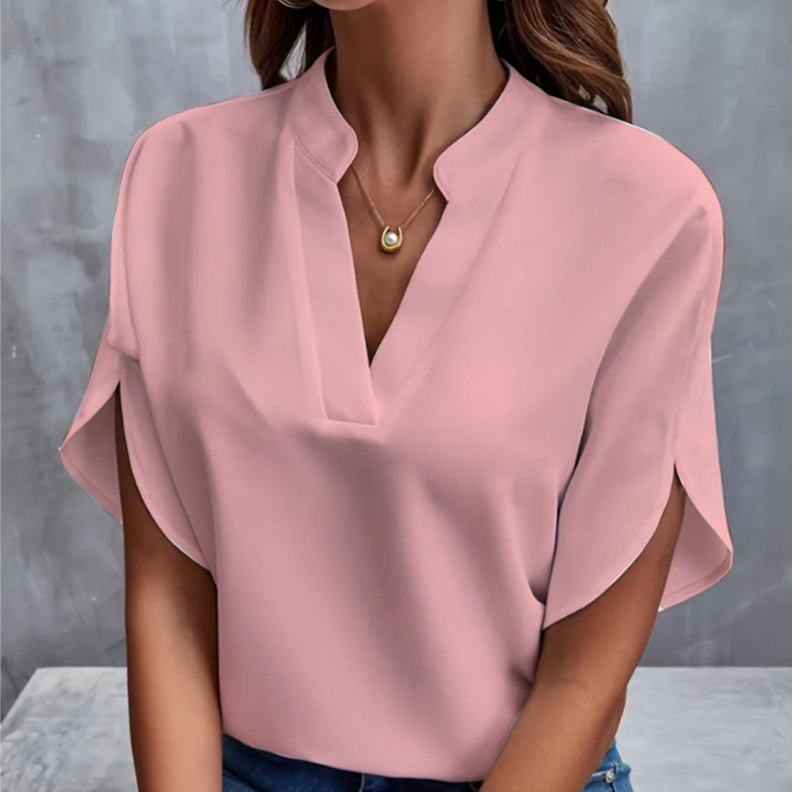 Chemise en mousseline de soie - Col V été