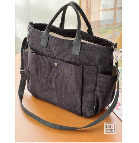 Sac fourre-tout en toile – Grand format avec poches extérieures