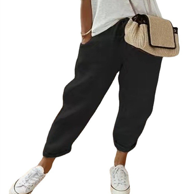 Pantalon confort lin et coton - Coupe fluide
