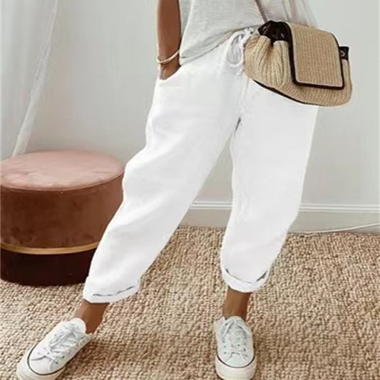 Pantalon confort lin et coton - Coupe fluide
