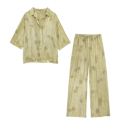 Ensemble Oversize en Jacquard Vert Olive