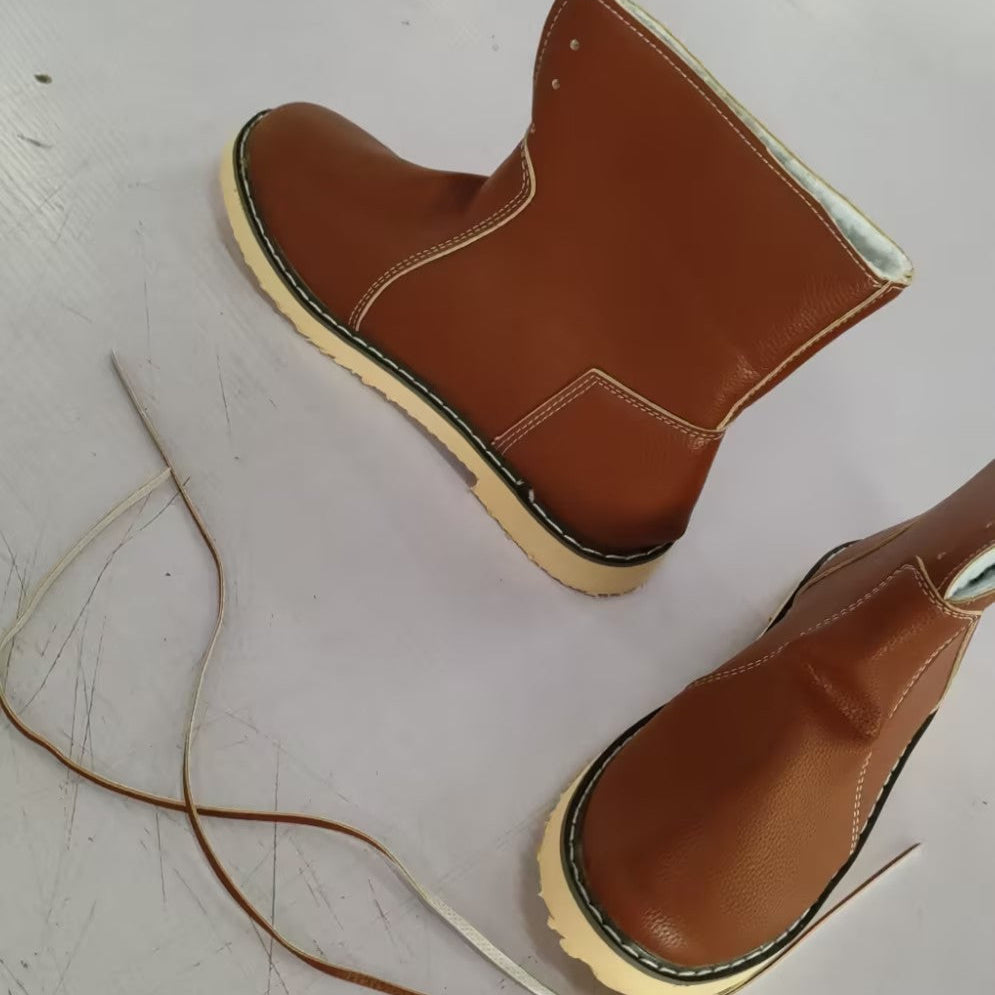 Terra Cuir – Bottes en cuir véritable doublées chaudement