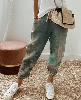 Pantalon confort lin et coton - Coupe fluide