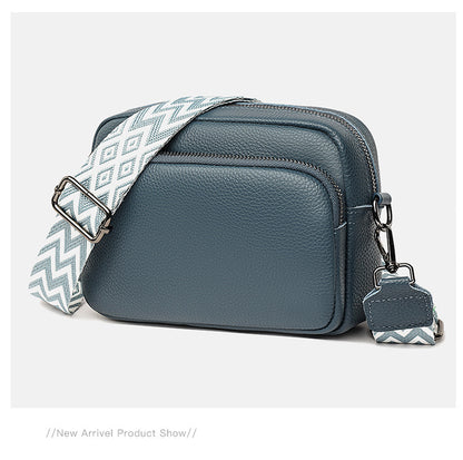 Sac Bandoulière Élégant en Cuir Véritable avec Sangle Graphique