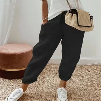 Pantalon confort lin et coton - Coupe fluide