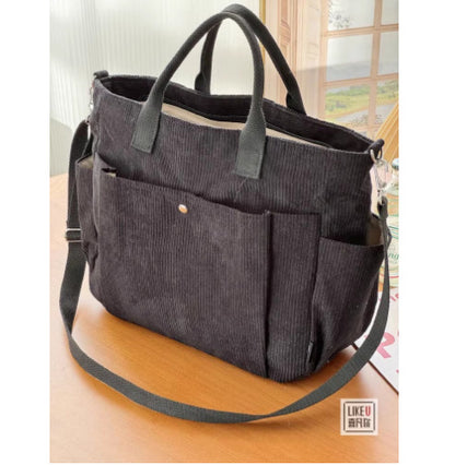 Sac fourre-tout en toile – Grand format avec poches extérieures